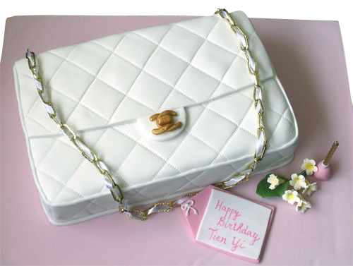 White Chanel Bag Cake