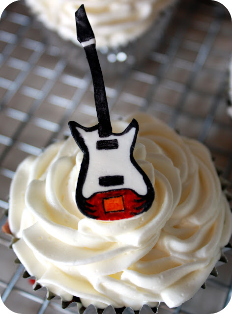 Guitar Themed Cupcakes