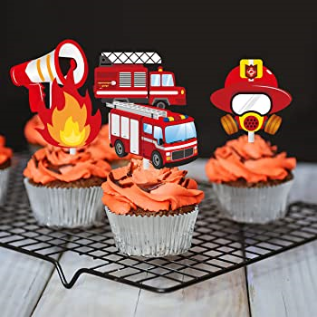 Fire Engine Cupcakes