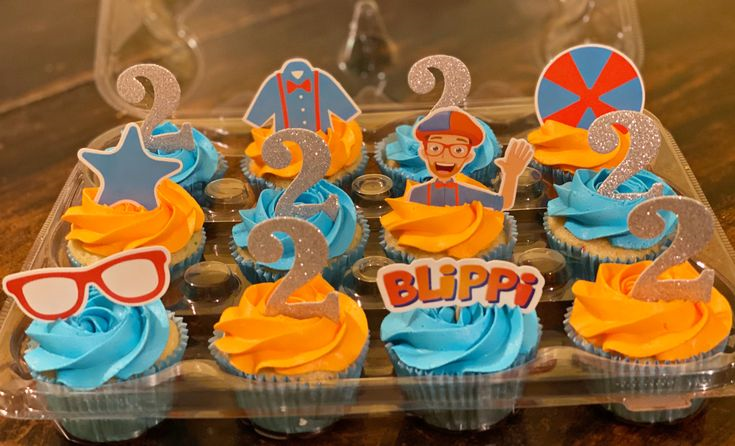 Blippi Themed Cupcakes