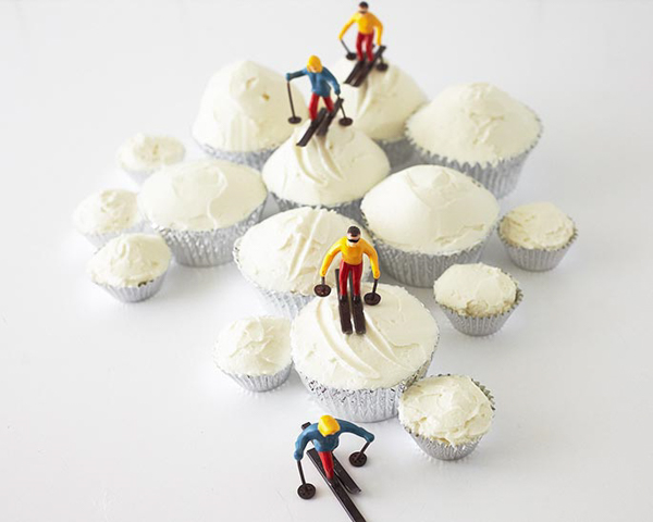 Skiing Themed Cupcakes