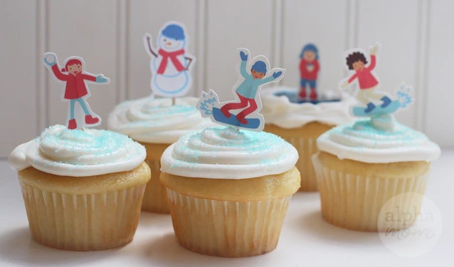 Skiing Themed Cupcakes