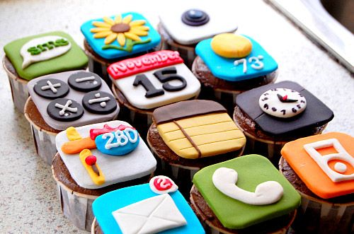 Phone Themed Cupcakes