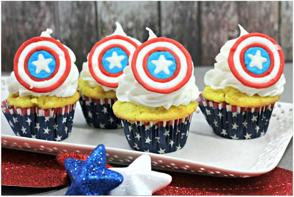 Captain America Cupcakes