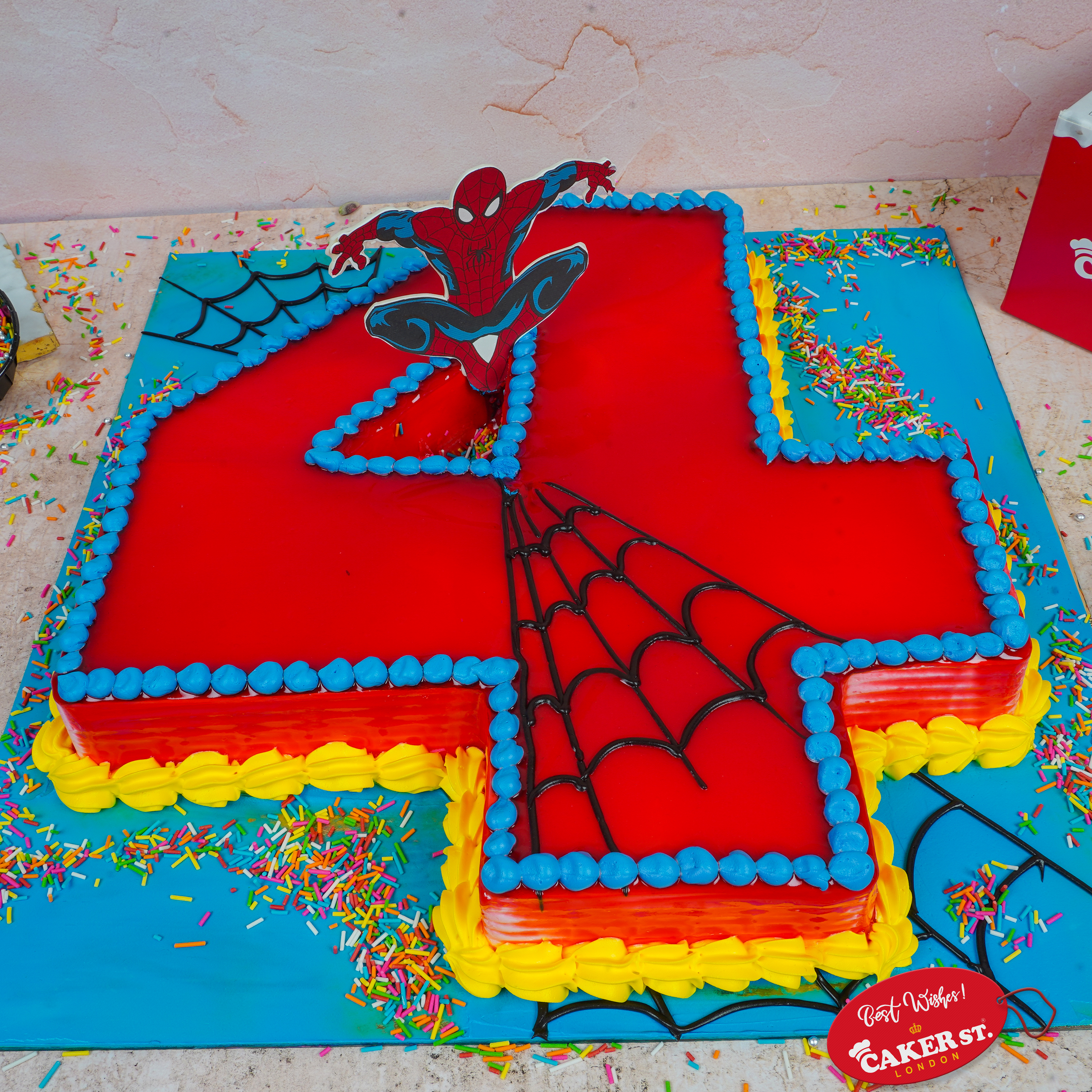 Amazing Spiderman number Four Cake