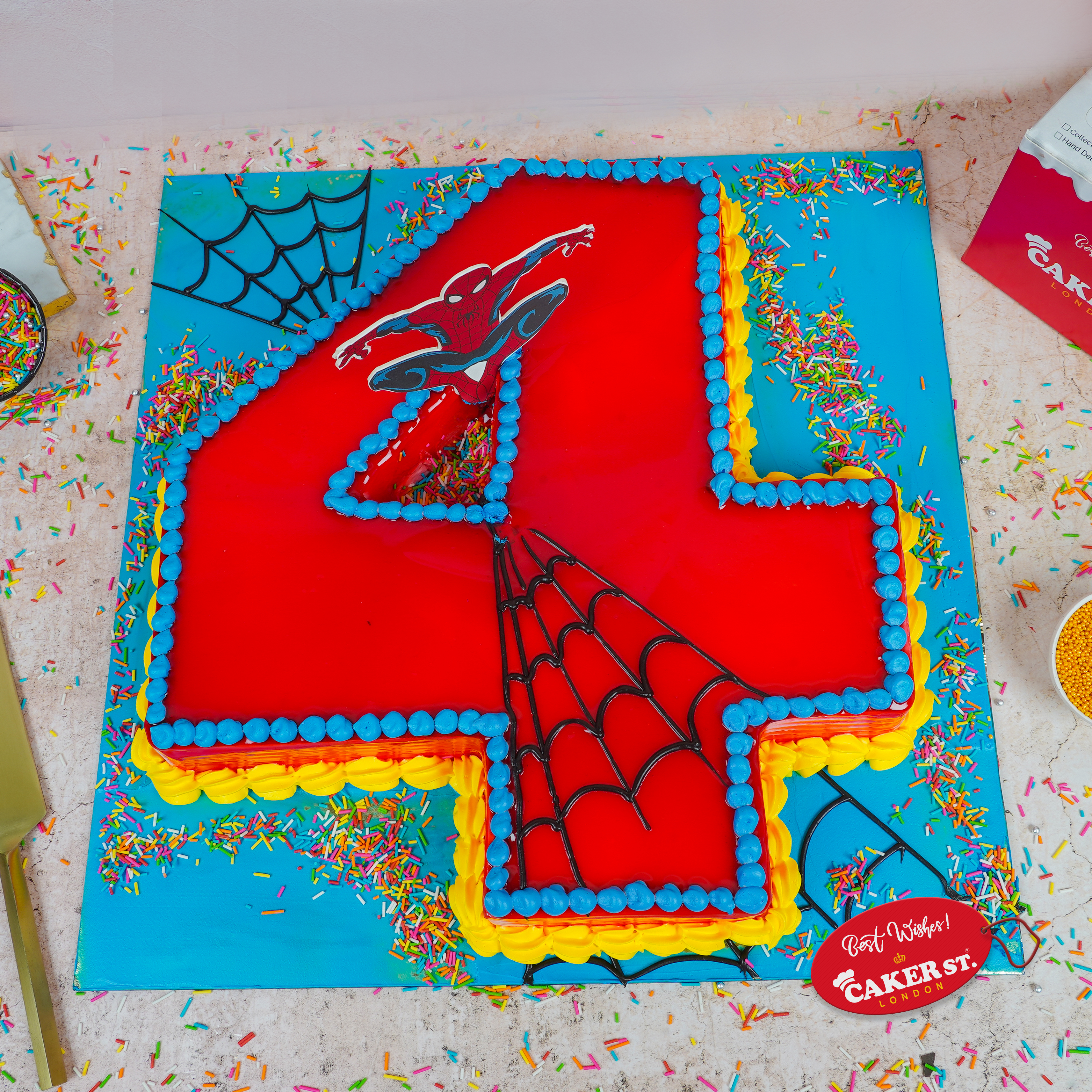 Amazing Spiderman number Four Cake