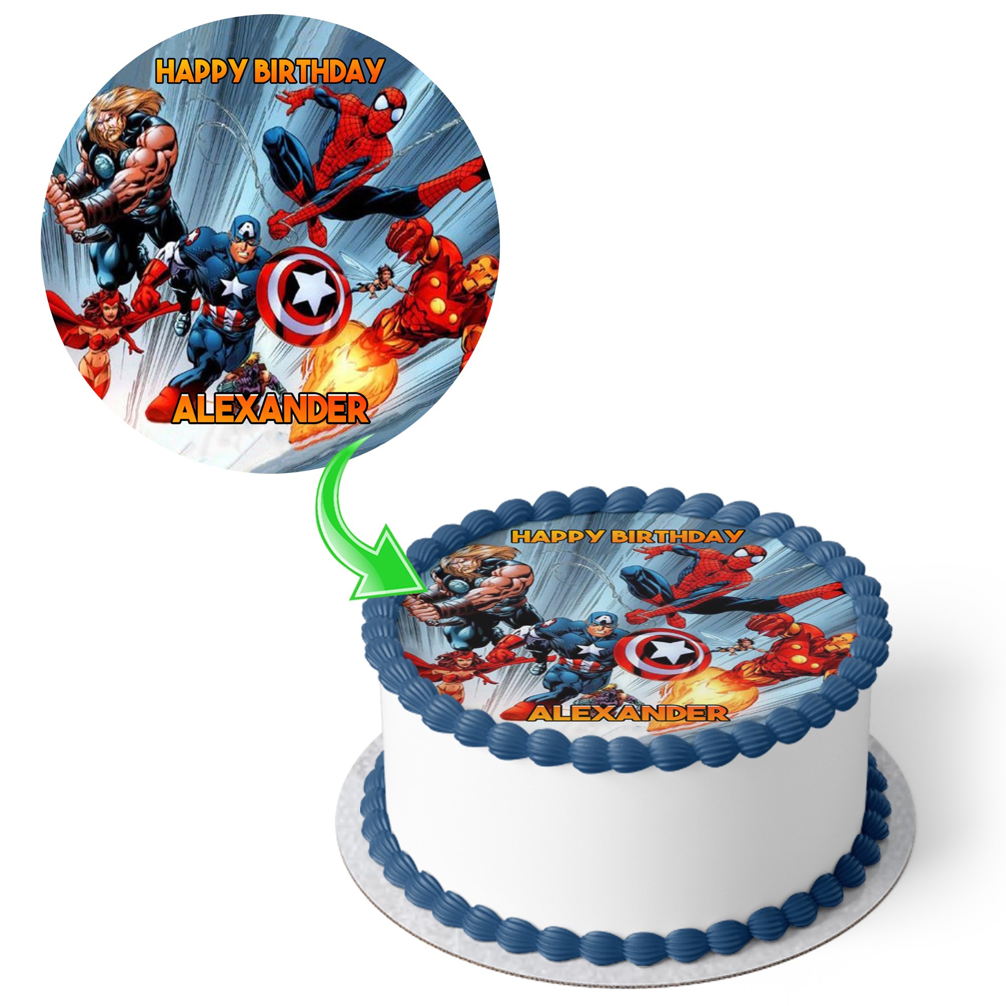 Avengers Photo Cake