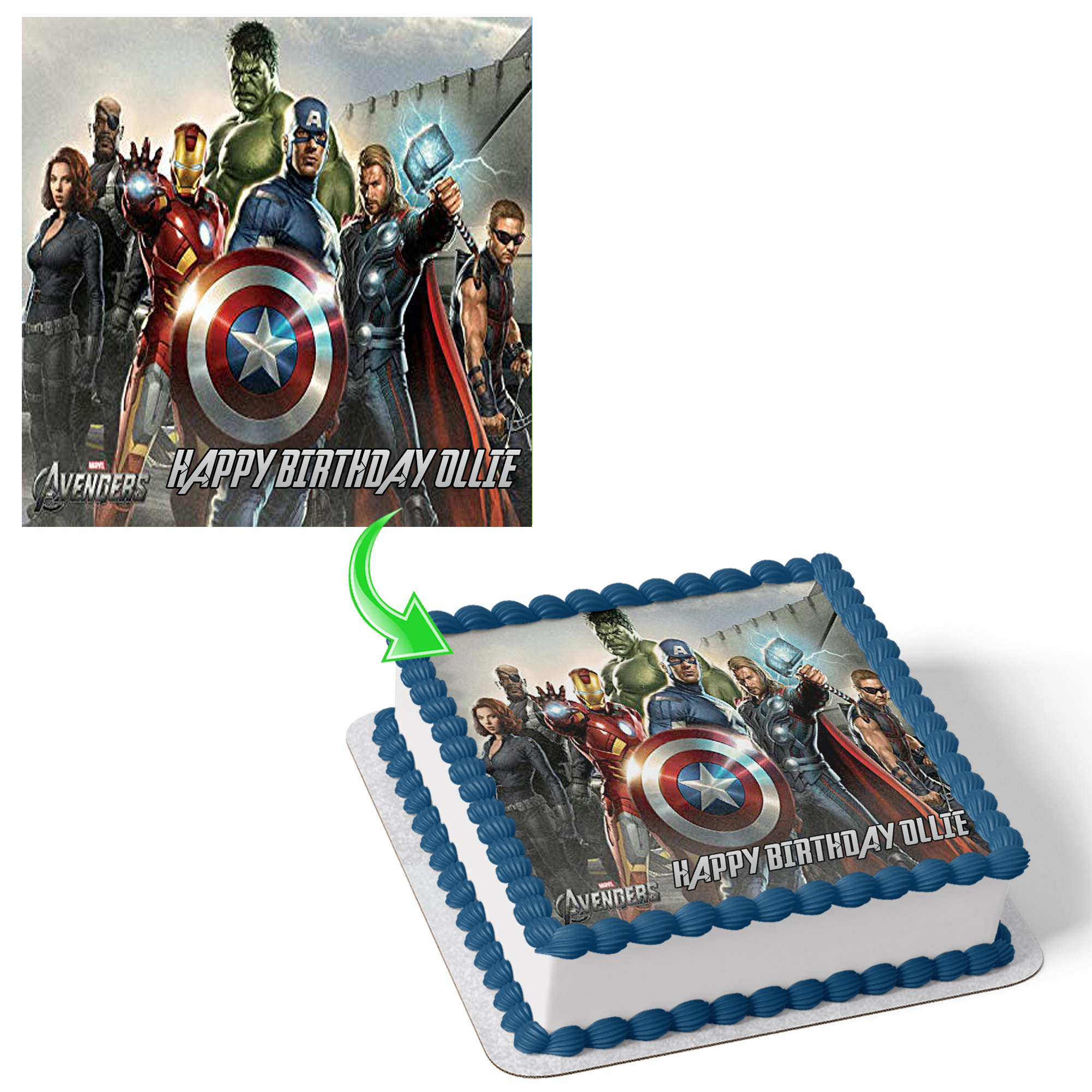 Avengers Photo Themed Cake