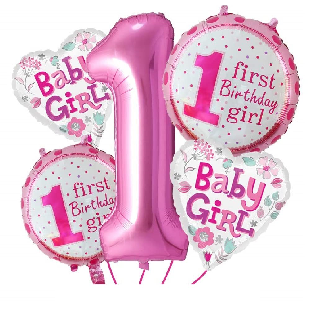 Baby Girl foil balloon for kids birthday party decoration - 5Pcs