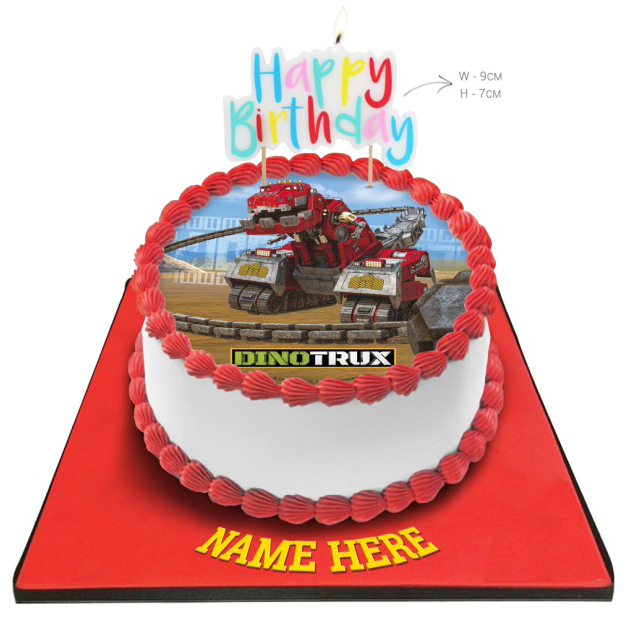 Dino Trux Photo Cake