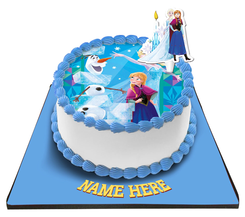 Disney Frozen Princess Cake With Frozen Candle