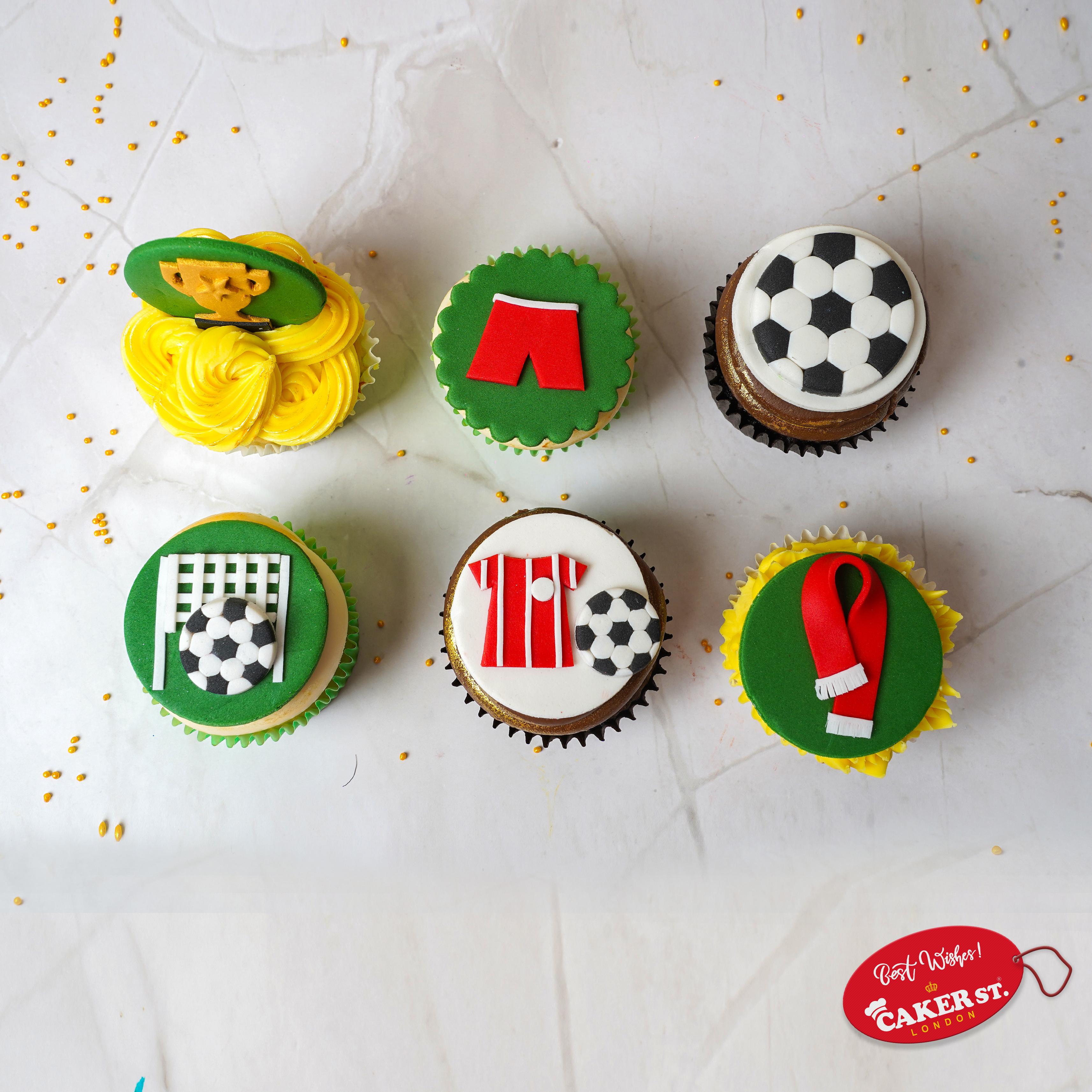 Football Field Goal Frosting Cupcakes