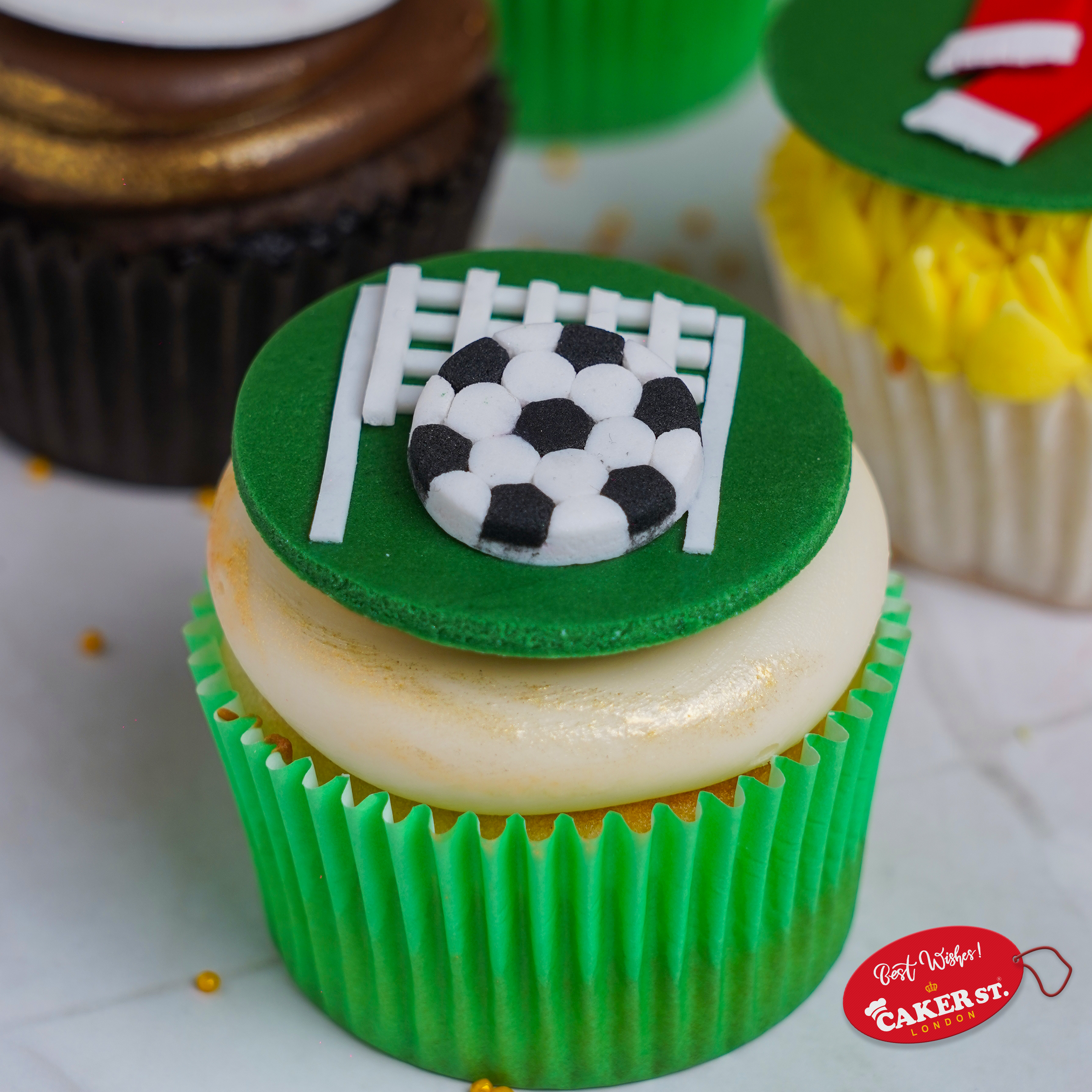 Football Field Goal Frosting Cupcakes