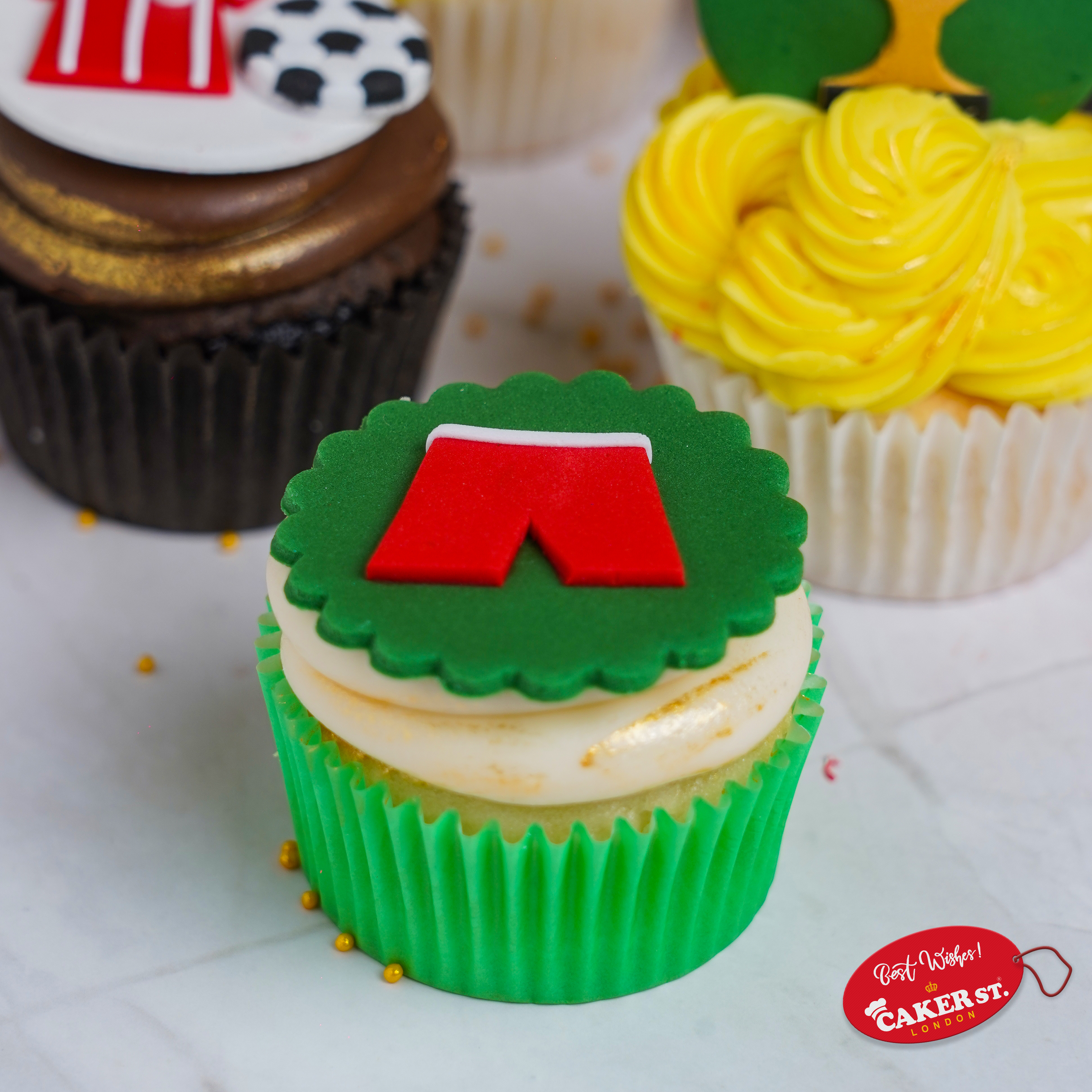 Football Field Goal Frosting Cupcakes