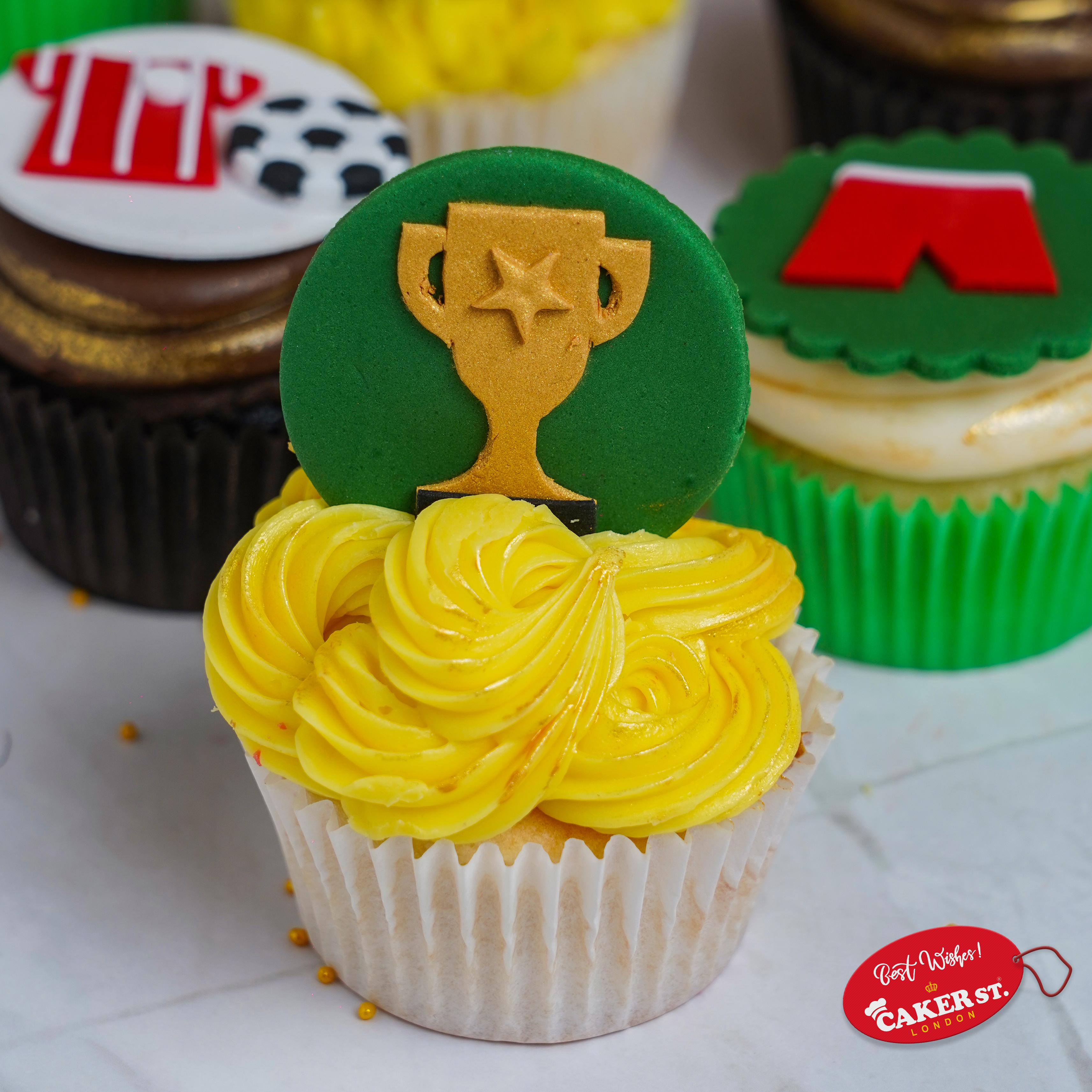 Football Field Goal Frosting Cupcakes