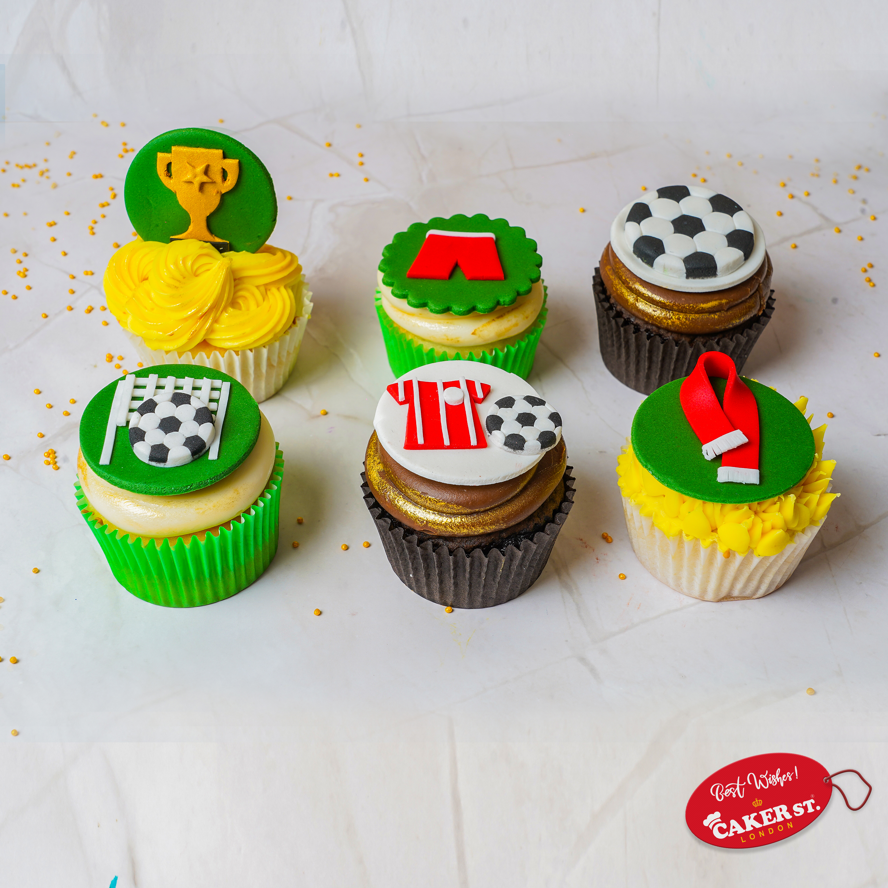 Football Field Goal Frosting Cupcakes