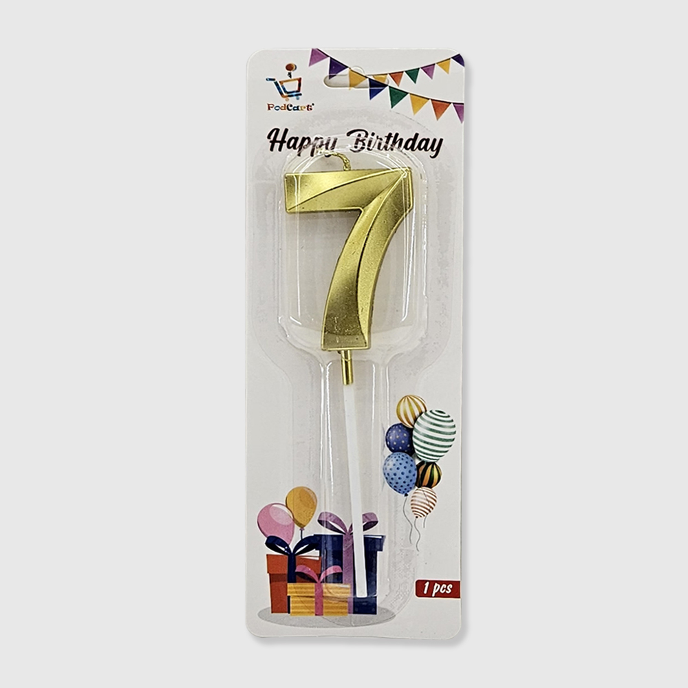 Happy Birthday Normal Candle  Number 7 - Pack Of 10 