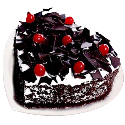 Heart Shaped Black Forest Fresh Cream Cake