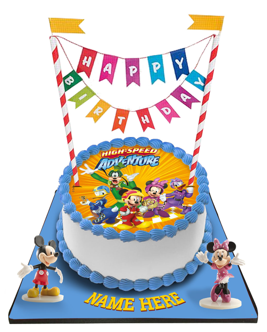 Minnie Mouse Cake with Happy Birthday Bunting &Toppers