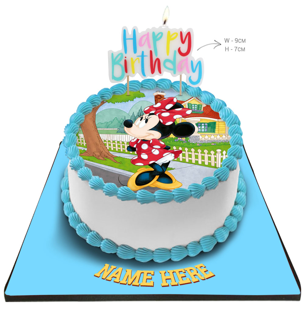 Minnie Mouse Cake with Happy Birthday Candle