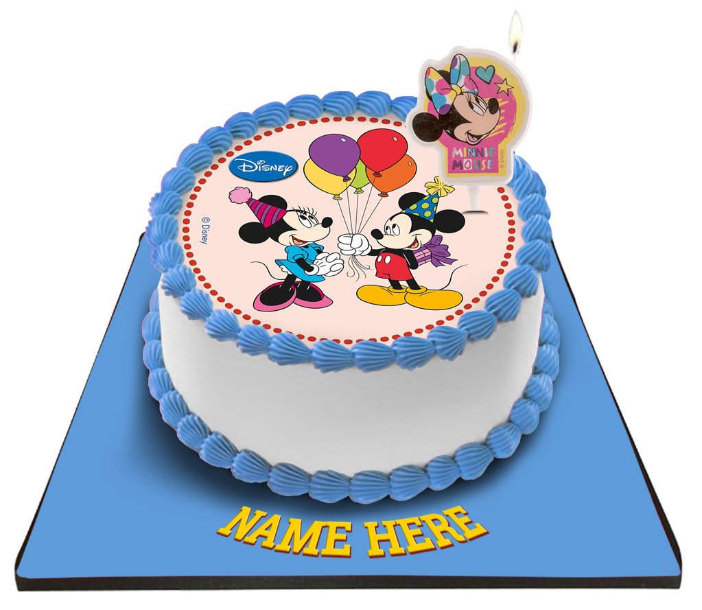 Minnie Mouse Cake with Minnie Mouse Candle