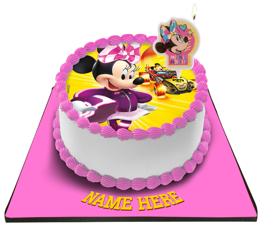 Minnie Mouse Cake with Minnie Mouse Candle