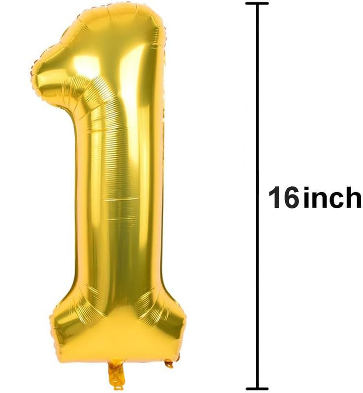 Number foil balloon birthday anniversary party decoration 16 inches 1 number helium party balloons One number, Golden