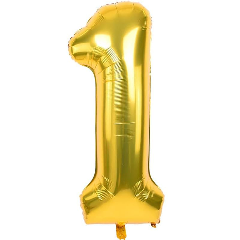 Number foil balloon birthday anniversary party decoration 16 inches 1 number helium party balloons One number, Golden