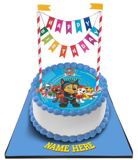 Paw Patrol Cake with Happy Birthday Bunting