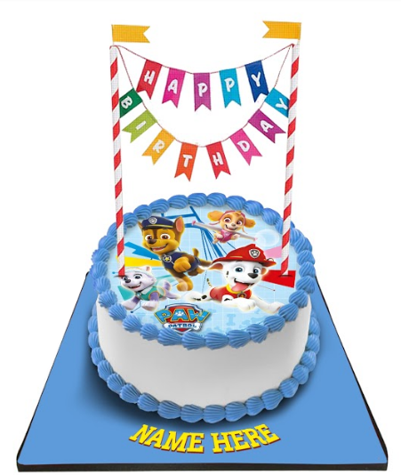 Paw Patrol Cake with Happy Birthday Bunting