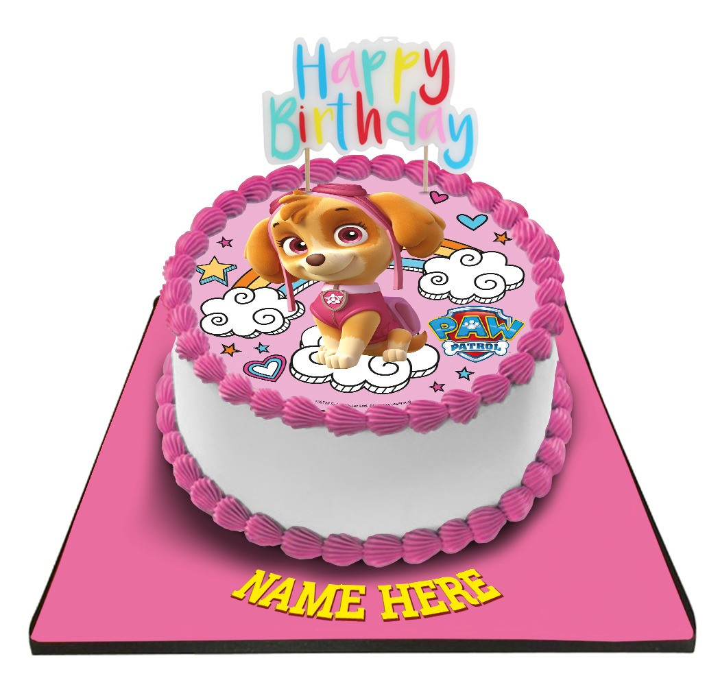 Paw Patrol Cake with Happy Birthday Candle