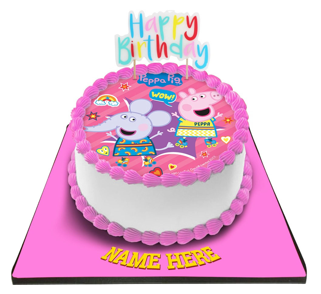 Peppa Pig Cake with Happy Birthday Candle