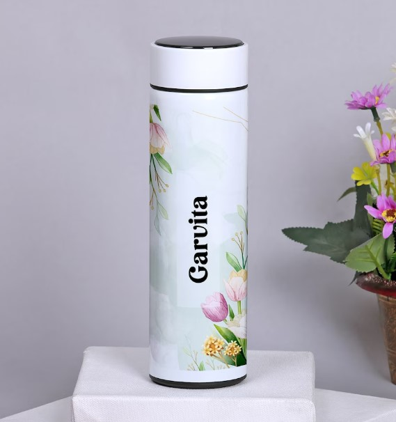 Personalized White Temperature Bottle