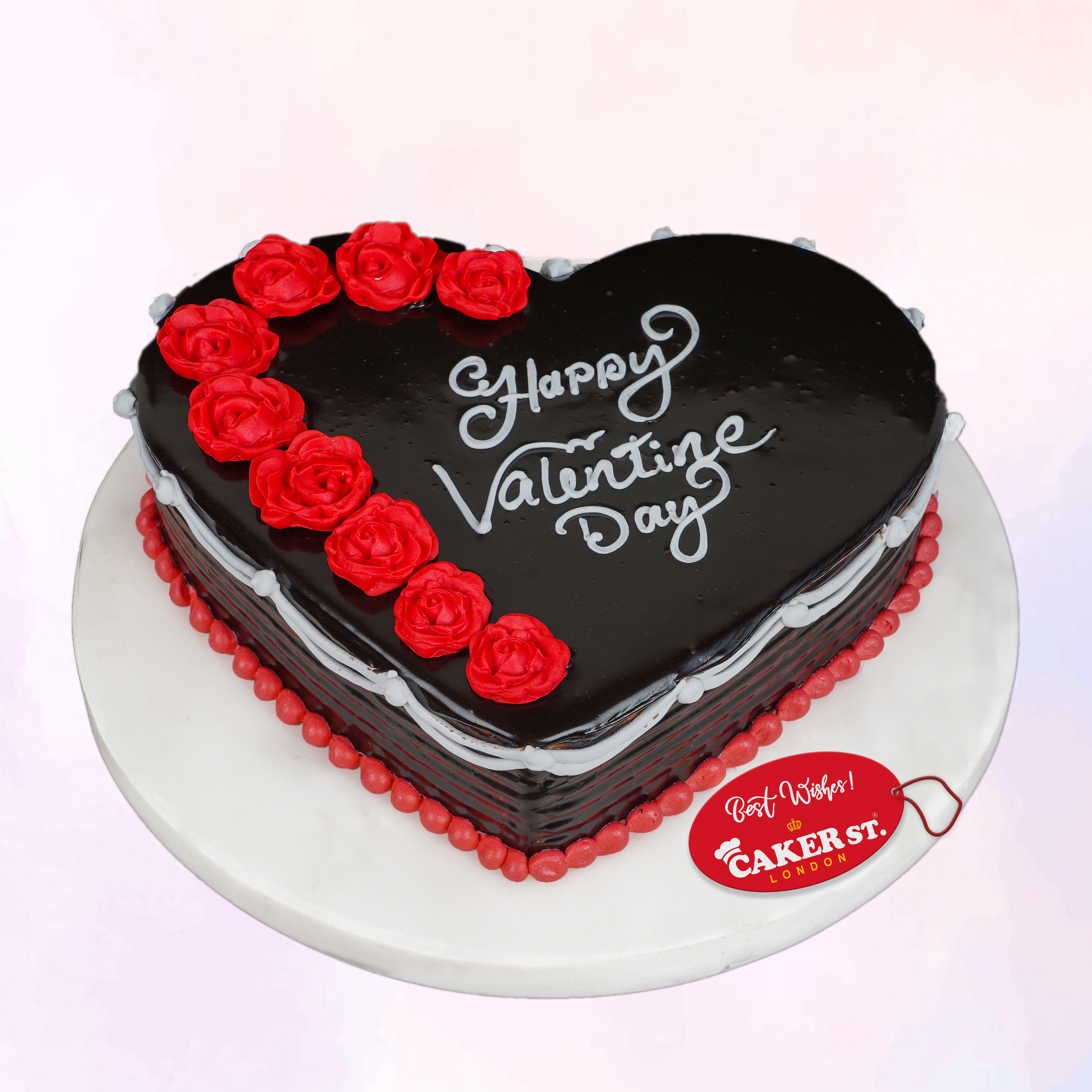 Rose Embrace Heart Cake