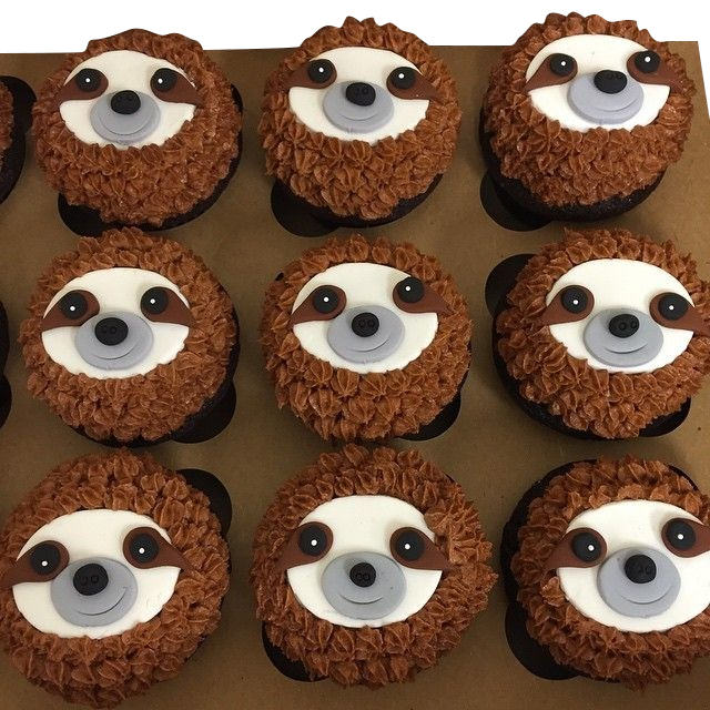 Sloth Theme Cupcakes