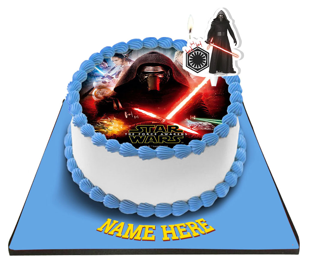 Star Wars Cake With Star Wars Candle 