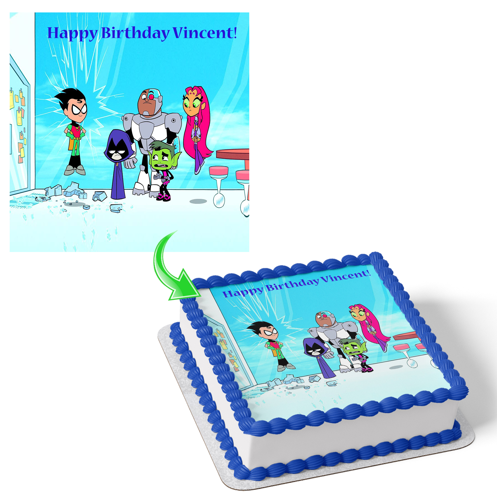 Teen titans birthday cake 