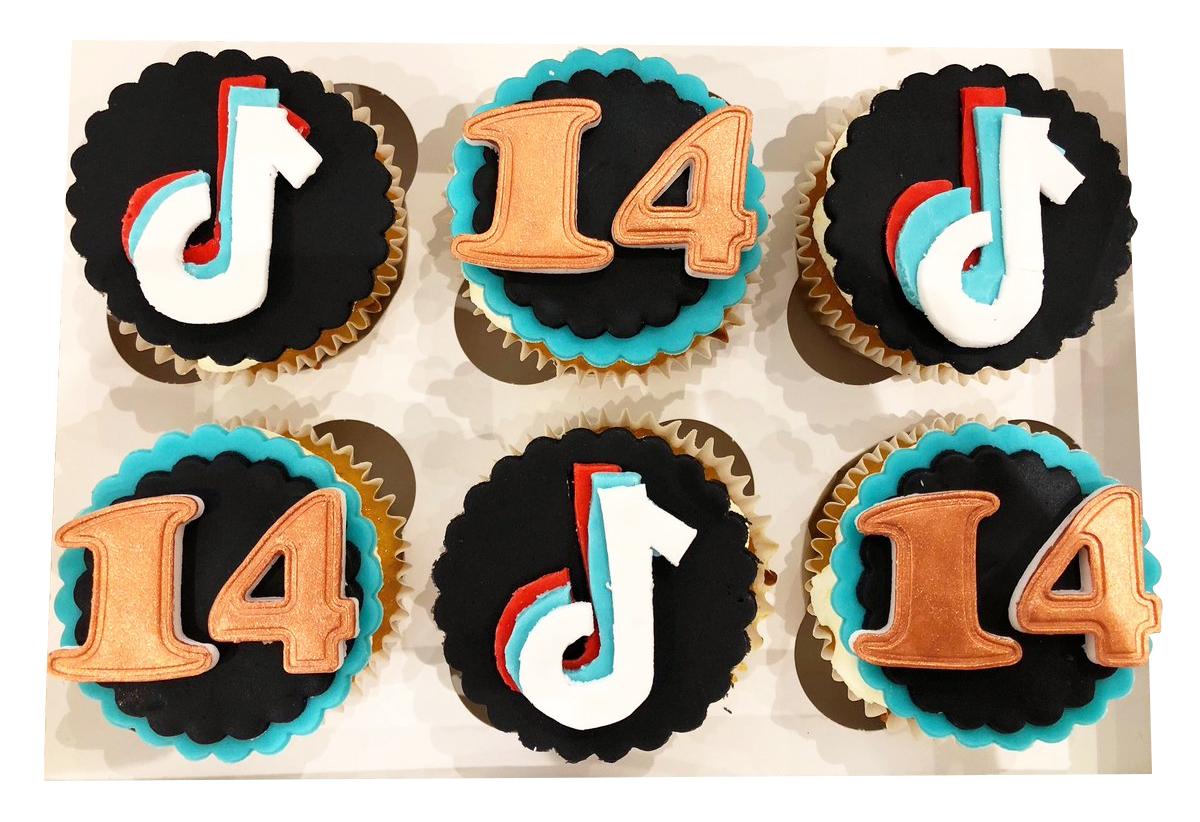 Tik Tok Cupcakes with Age topper