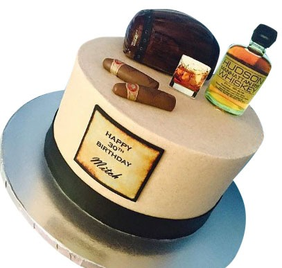 Whiskey Birthday Cake 