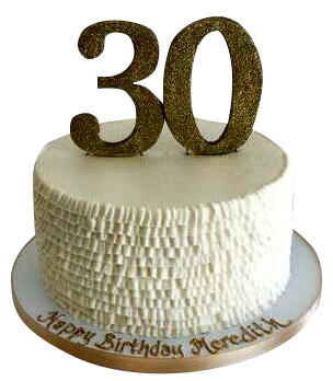 White And Gold 30th Birthday Cakes