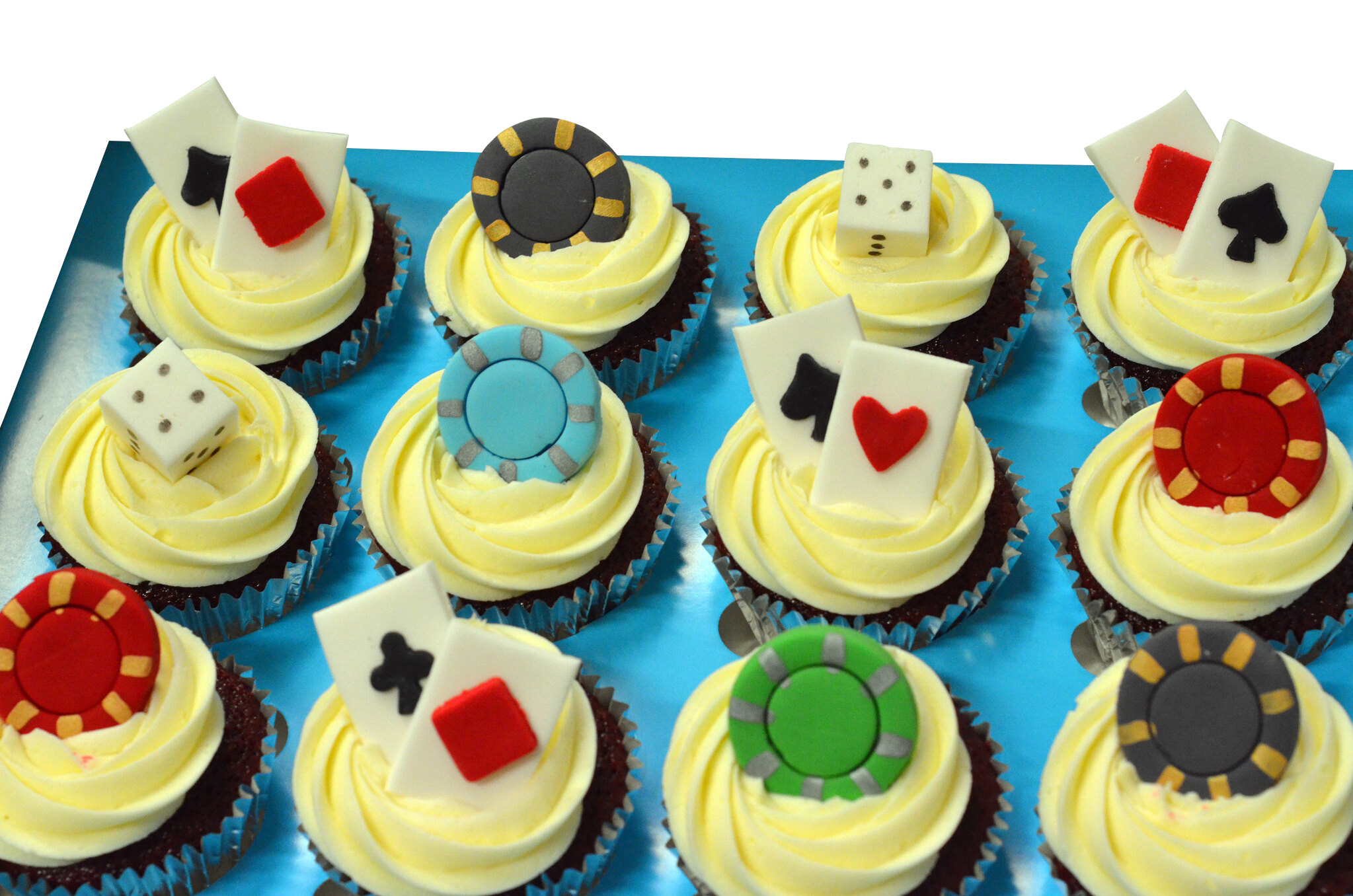 WhIte Frosting Poker Theme Cupcakes - Pack of 6