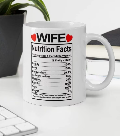 Wife Nutrition Facts Coffee Mug