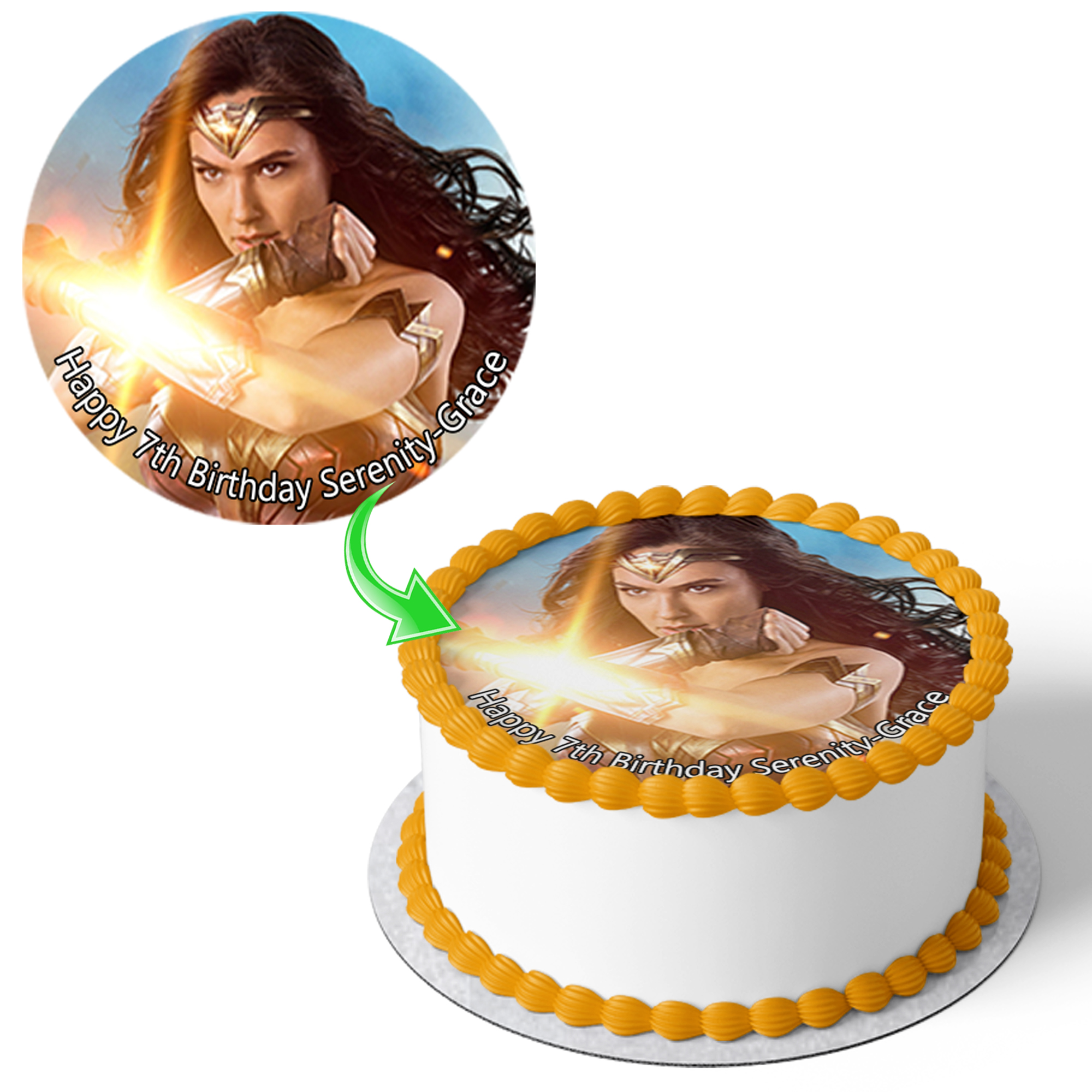 Wonder Woman Photo Cake